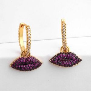 Deep Purple Earring Lip HUGGIES